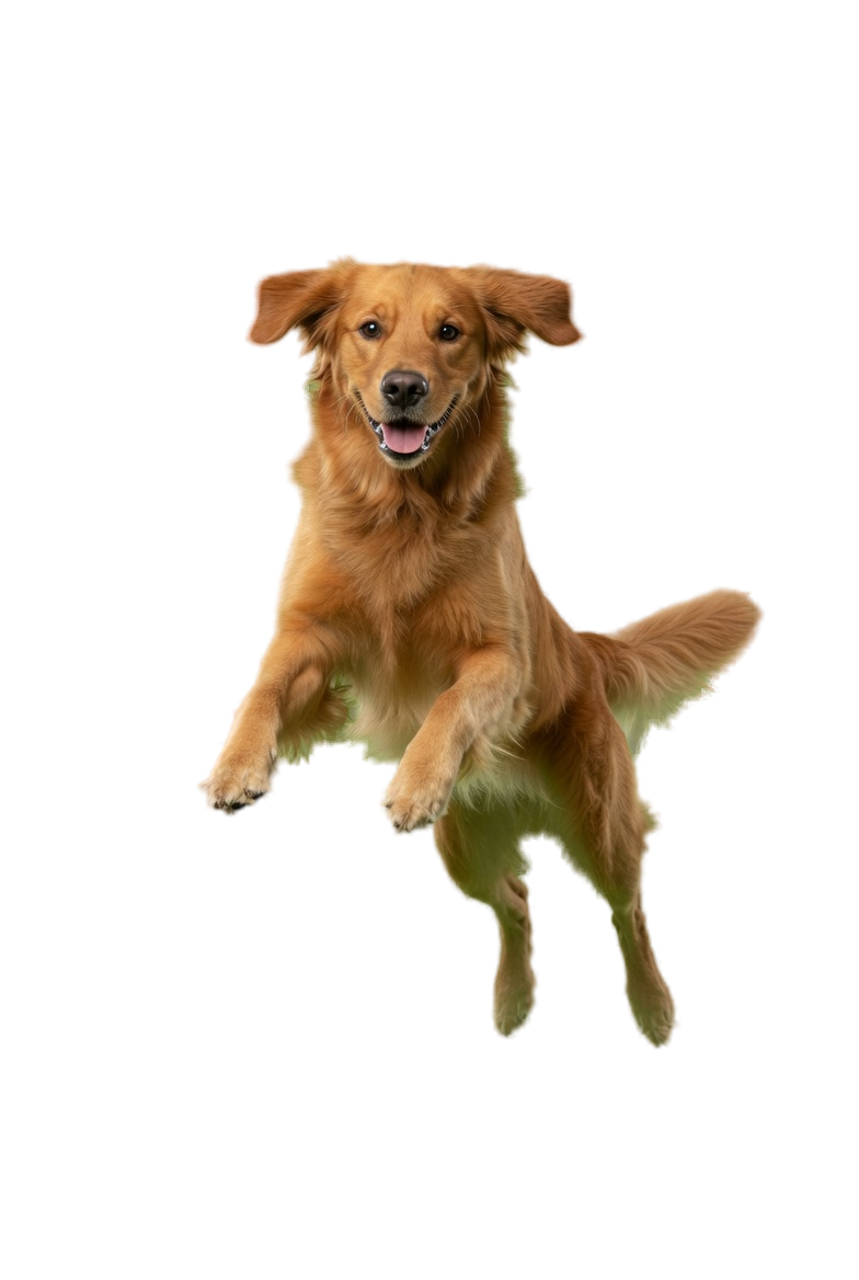 Springender Golden Retriever